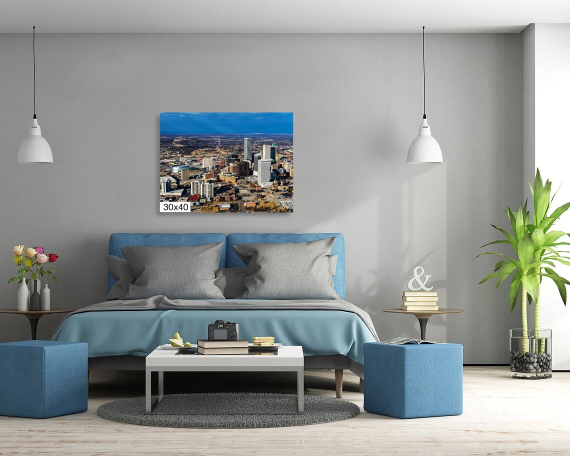 Tulsa Skyline Wall Art Tulsa Skyline Aerial Tulsa Skyline Print Tulsa Art Tulsa Print Tulsa Oklahoma Wall Art Tulsa Aerial Photo - Image 5