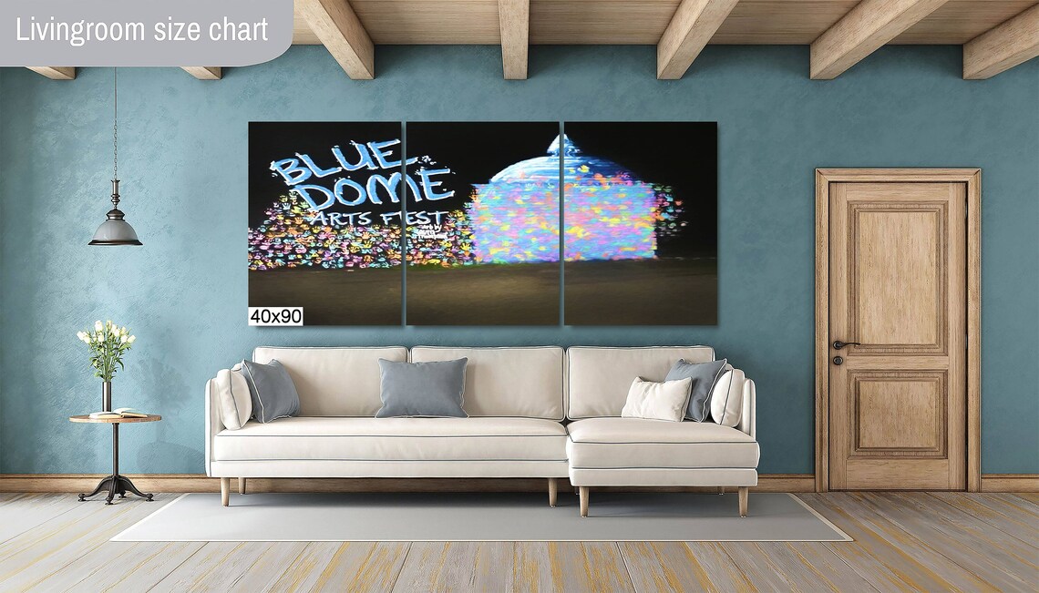 Tulsa Blue Dome Arts Fest Mural Night Handprint Street Art Poster - Image 2