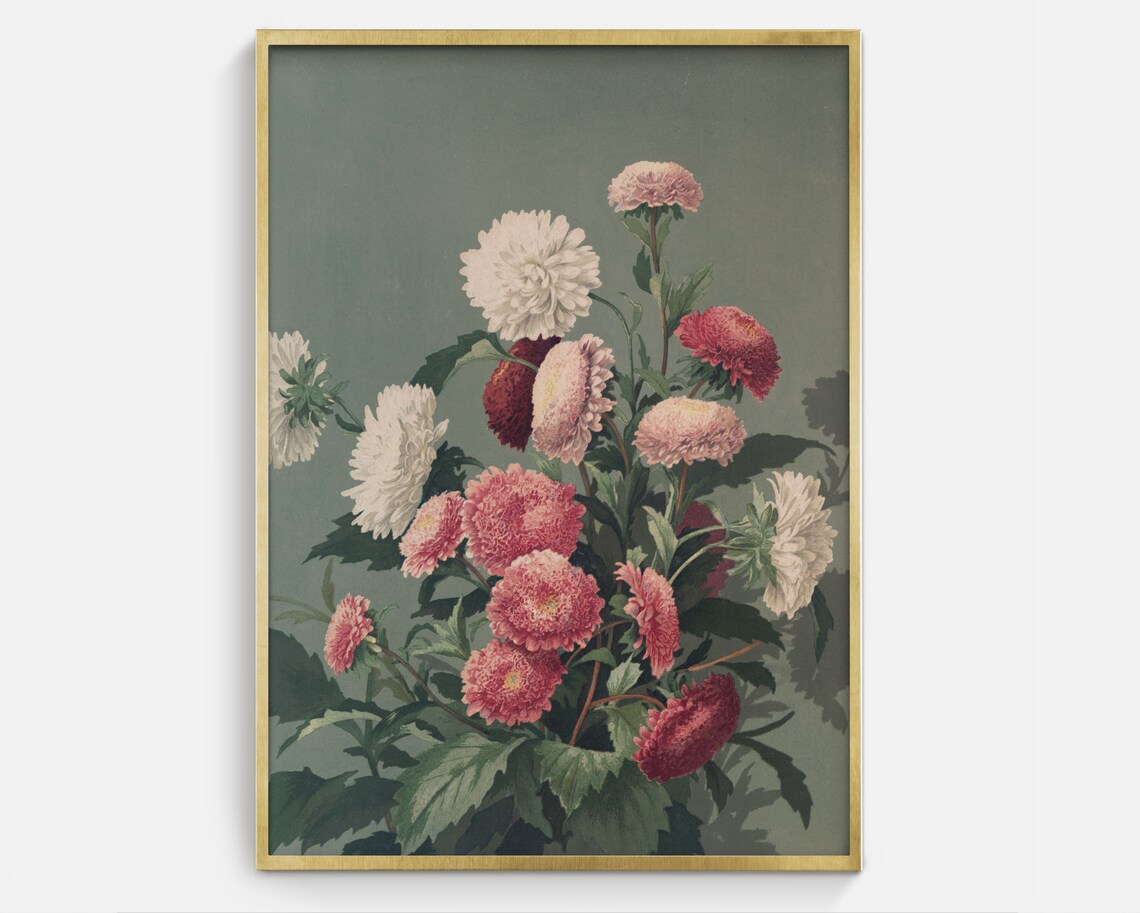 Vintage Florals No. 1, Antique Floral Art Print