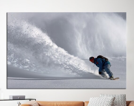 Snowboard Winter Downhill Landscape Art Print