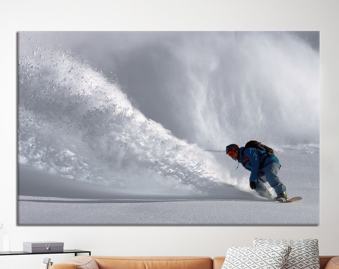 Snowboard Winter Downhill Landscape Art Print