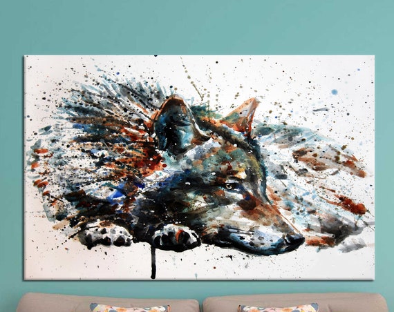 Abstract Wolf Canvas Art Modern Loft Wall Decor