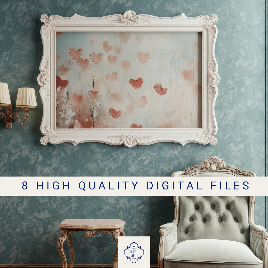 Valentine Hearts Pattern Romantic Red Pink Love Art Poster Gift - Image 3
