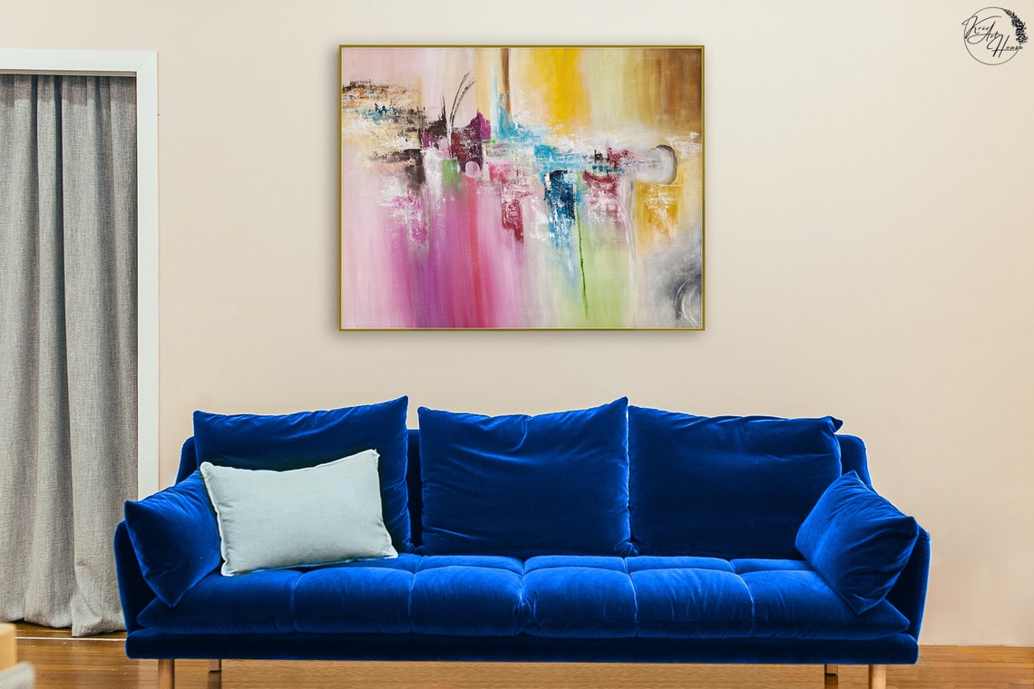 Vibrant Magenta Yellow Teal Colorful Joyful Abstract Modern Poster - Image 4