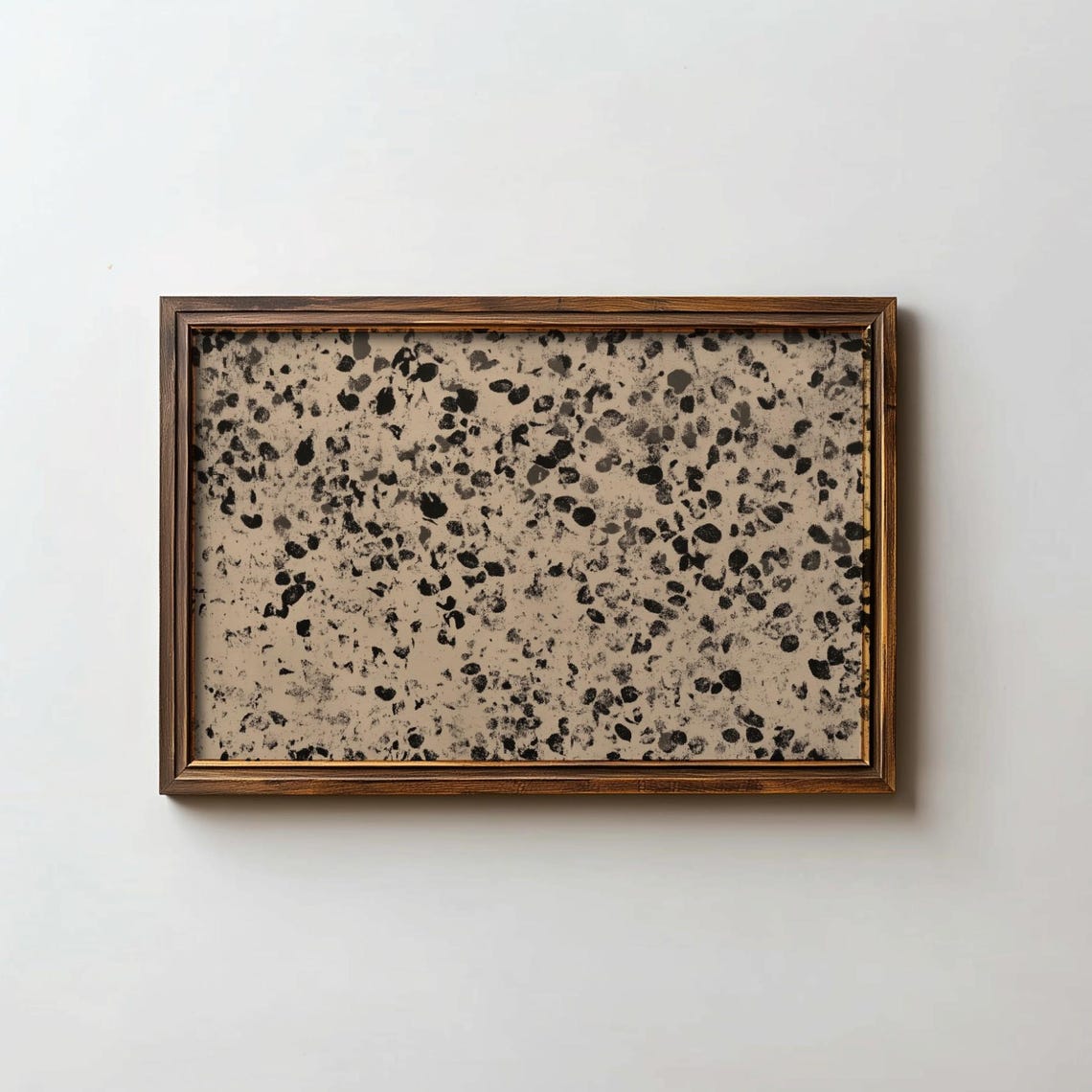 Black White Abstract Terrazzo Speckle Pattern Modern Wall Art