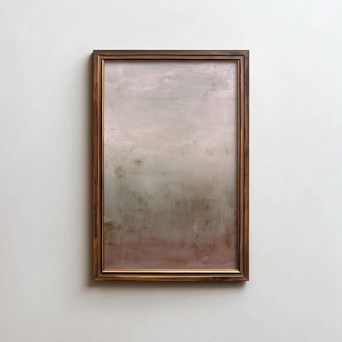 Moody Abstract Gray Pink Textured Oil Painting Serene Modern Poster
