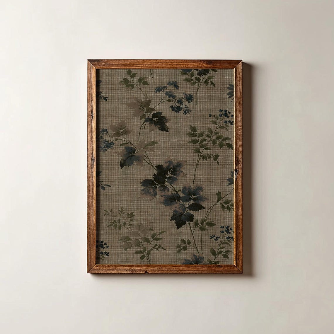 Dark Floral Tapestry Vintage Moody Botanical Charcoal Wall Art