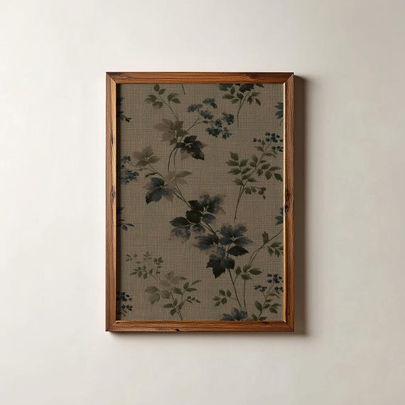 Vintage Floral Tapestry Print Fall Art Moody Tones Cottagecore Flower Wall Digital Download