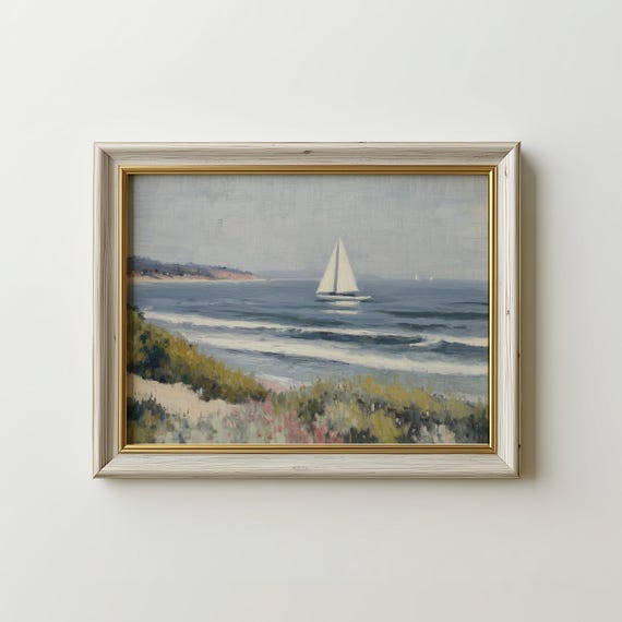 Sailboat Art Print Coastal Nautical Decor Digital Download