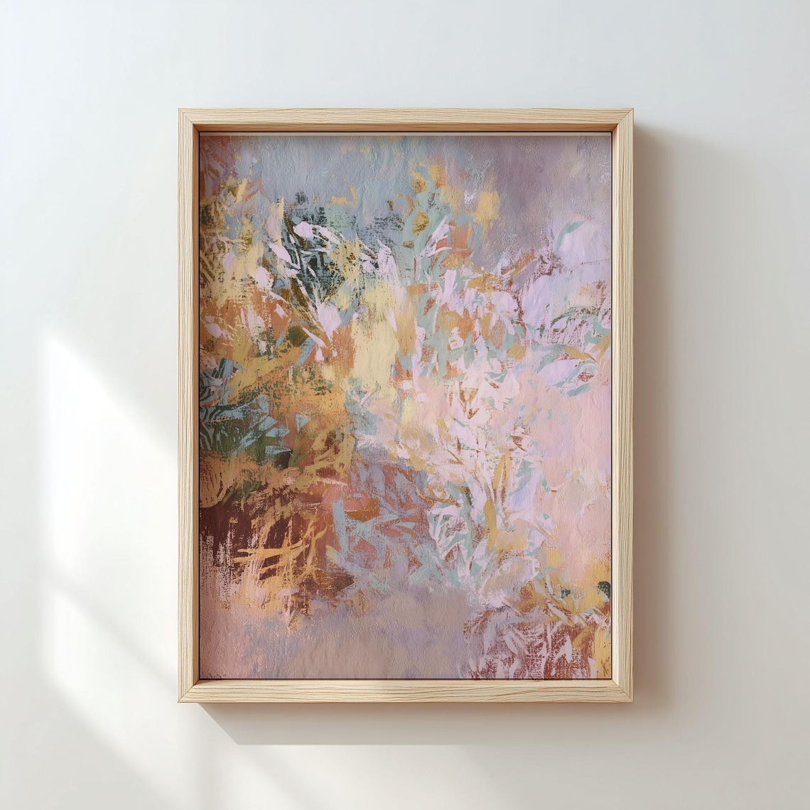 Pastel Colors Abstract Textured Painting, Modern Expressionist