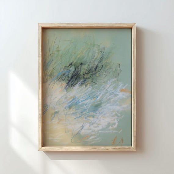 Abstract Oil Painting Blue Impressionist Design Digital Download