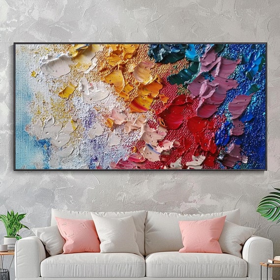 Original Colorful Framed 3d Textured Wall Art Abstract Wall Art Wabi Sabi Painting Custom Wall Art Living Room Art Gift For Her Bedroom