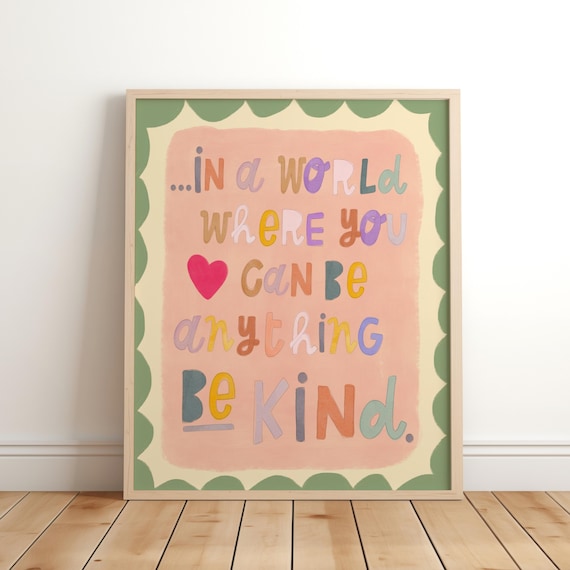 Kind Nursery Wall Art for Playroom Decor