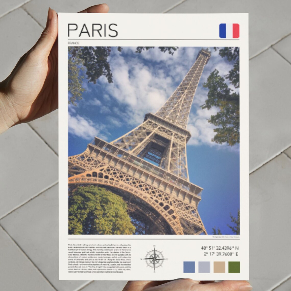 Paris Eiffel Tower France Iconic Landmark City Travel Poster - Image 3