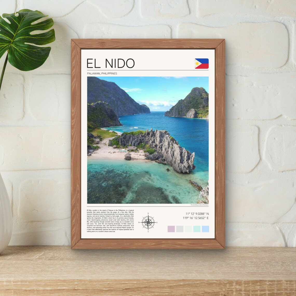 Palawan El Nido Tropical Beach Travel Poster