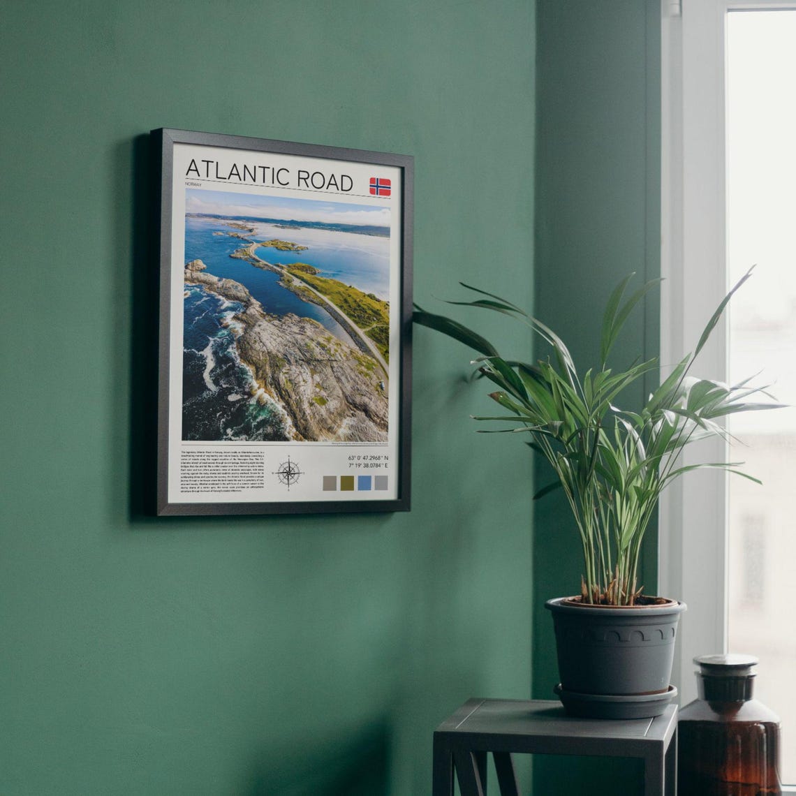 Atlantic Road Norway Aerial Ocean Causeway Bridges Coastline Poster - Image 3