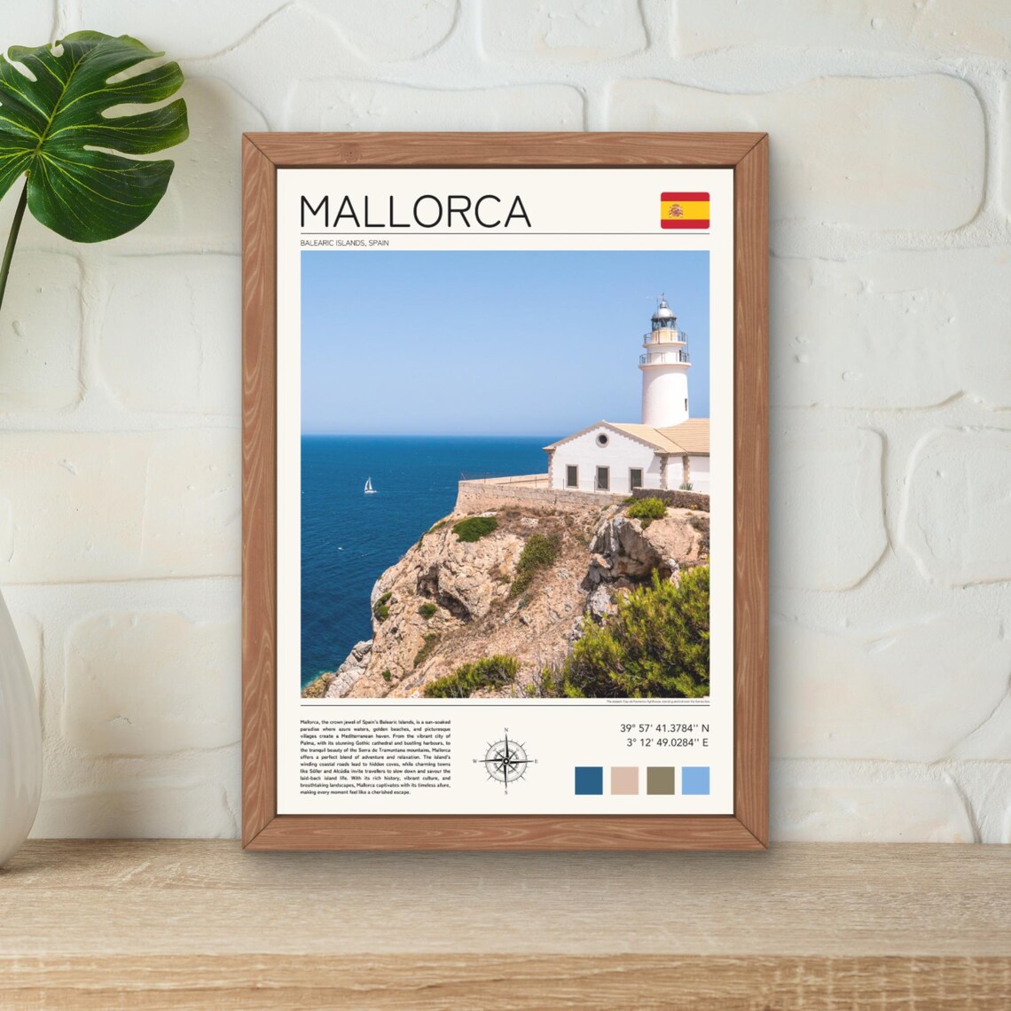 Mallorca Spain Formentor Lighthouse Cliff Mediterranean Sea Travel Poster