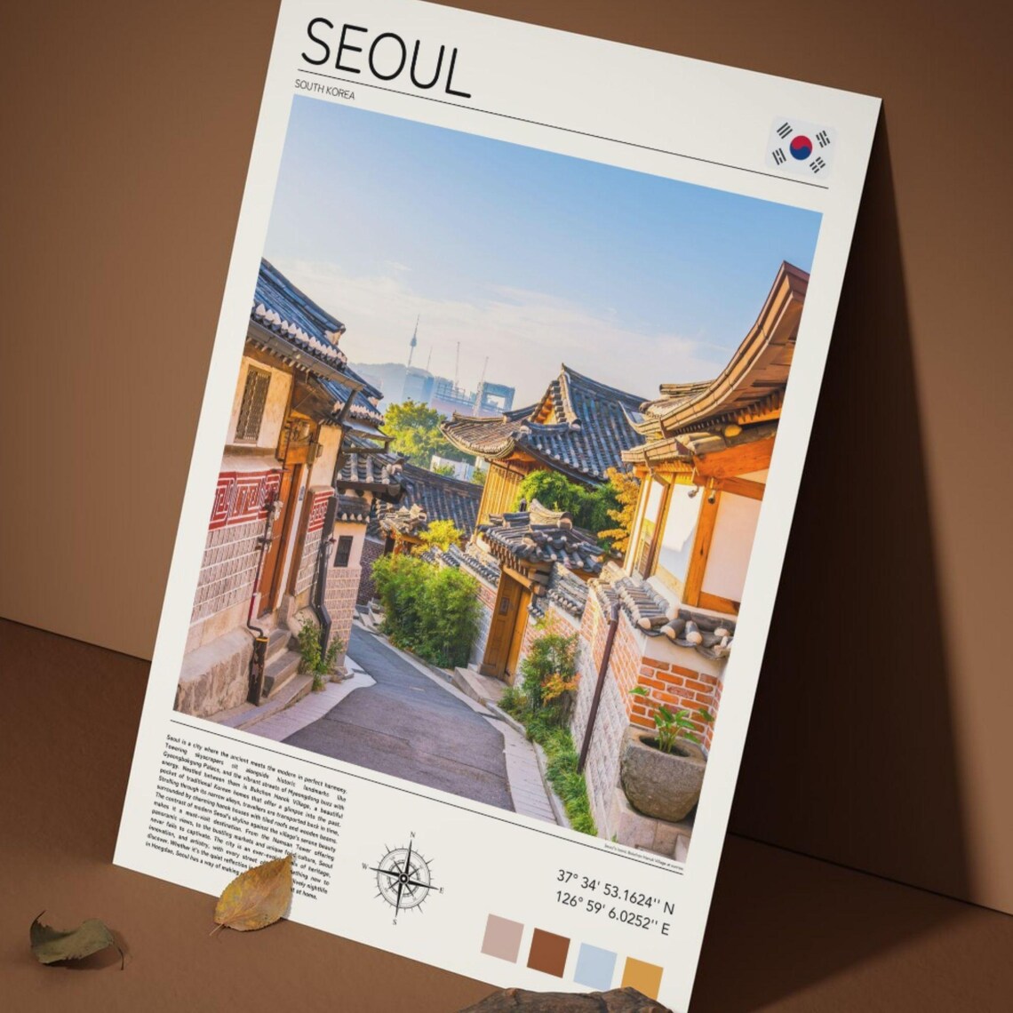 Seoul South Korea Bukchon Hanok Village Traditional Alley Poster - Image 4