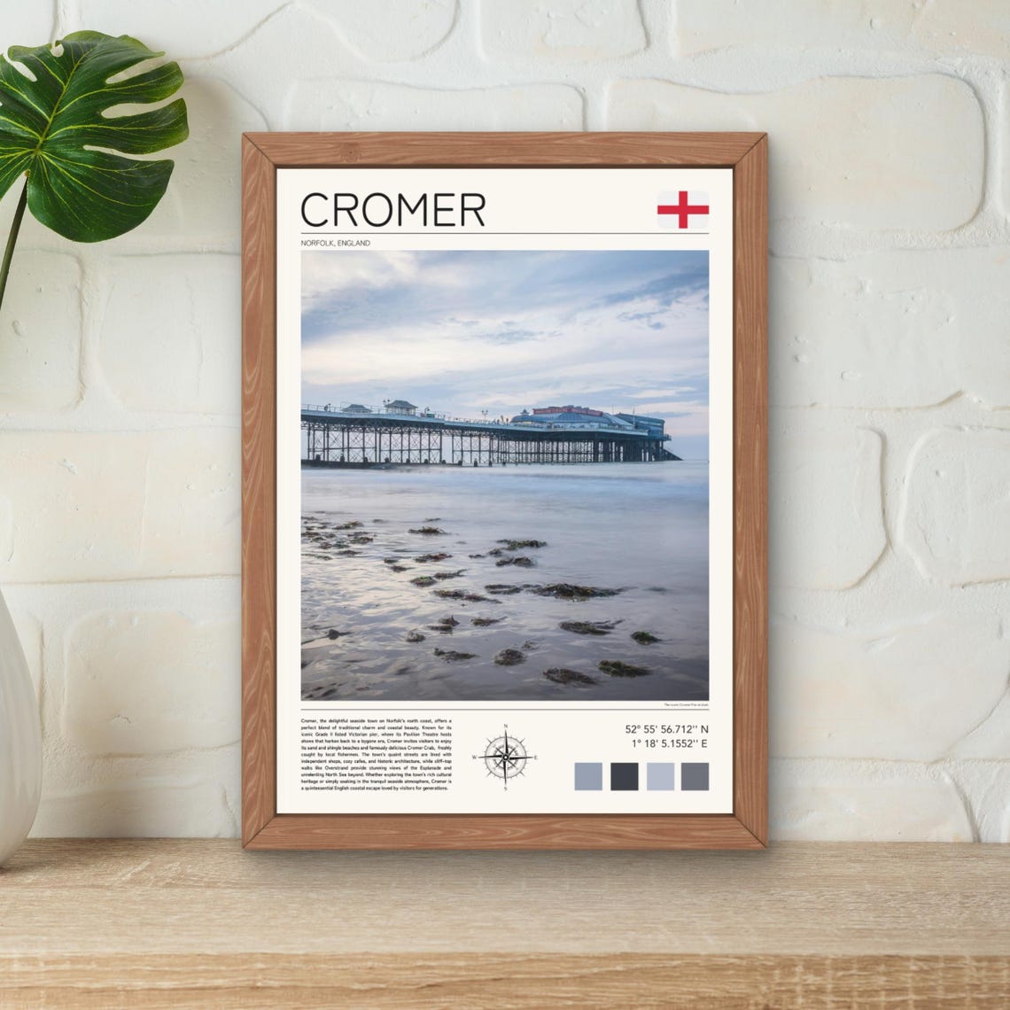Cromer Norfolk England Victorian Pier Beach Seaside Travel Poster