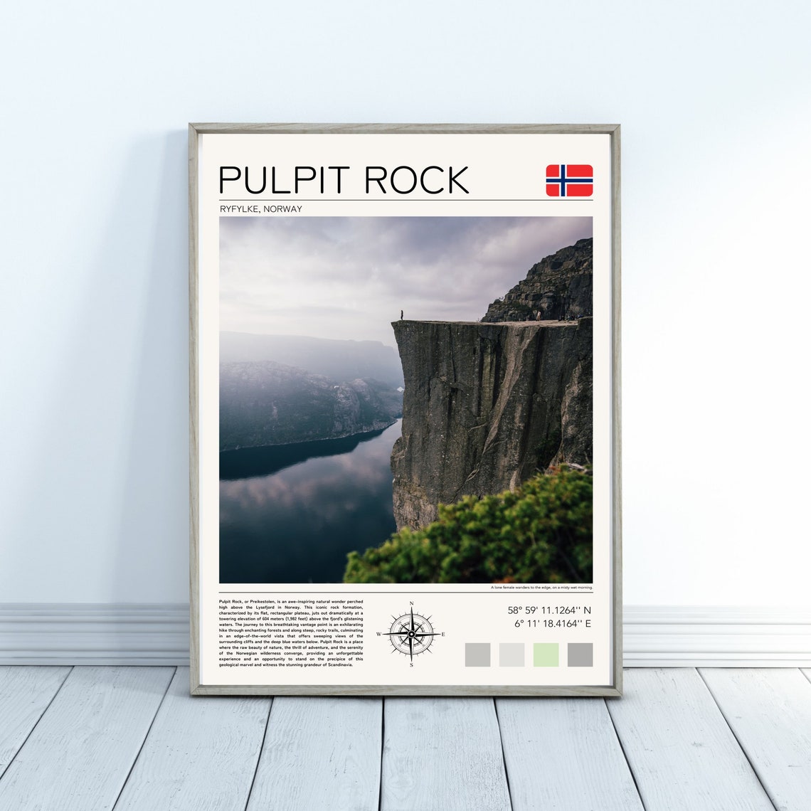 Pulpit Rock Norway Preikestolen Fjord Cliff Lysefjord Nature Poster - Image 4