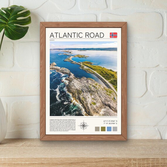 Atlantic Road Norway Aerial Ocean Causeway Bridges Coastline Poster