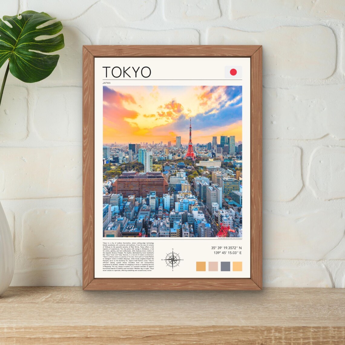 Tokyo Japan Tokyo Tower Sunset Skyline Golden Hour City View Poster