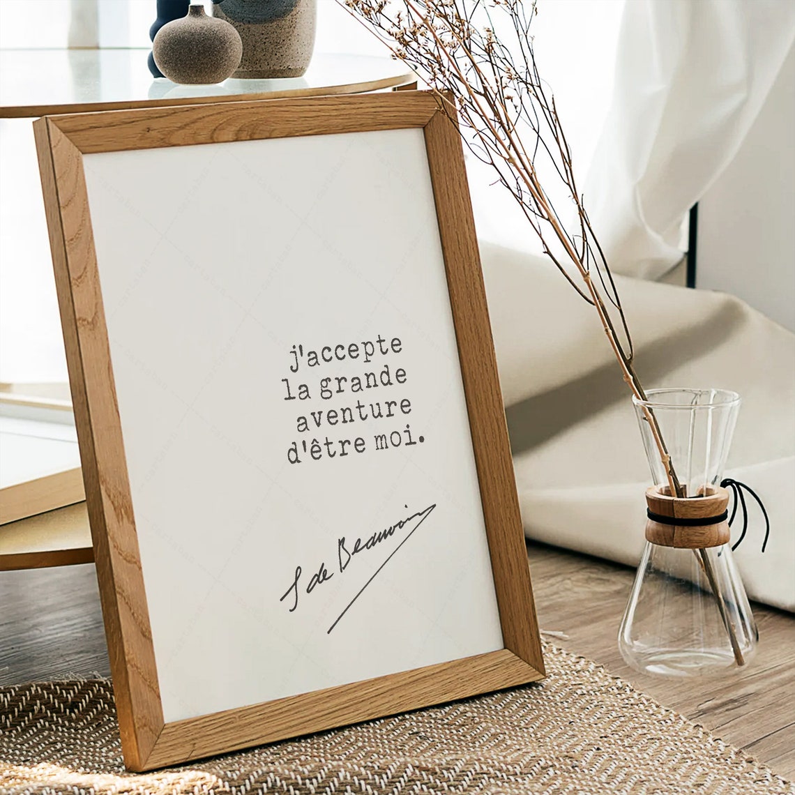 Simone De Beauvoir Jaccepte La Grande Aventure French Quote Poster - Image 4