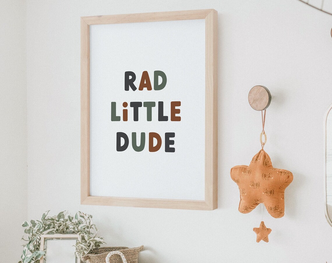 Rad Little Dude Boys Nursery Boho Wall Art Print - Image 2