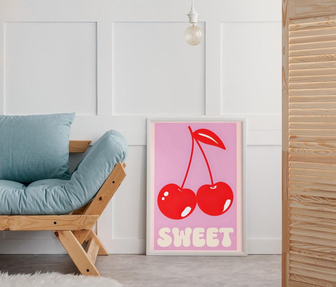 Sweet Cherries Retro Poster - Image 7