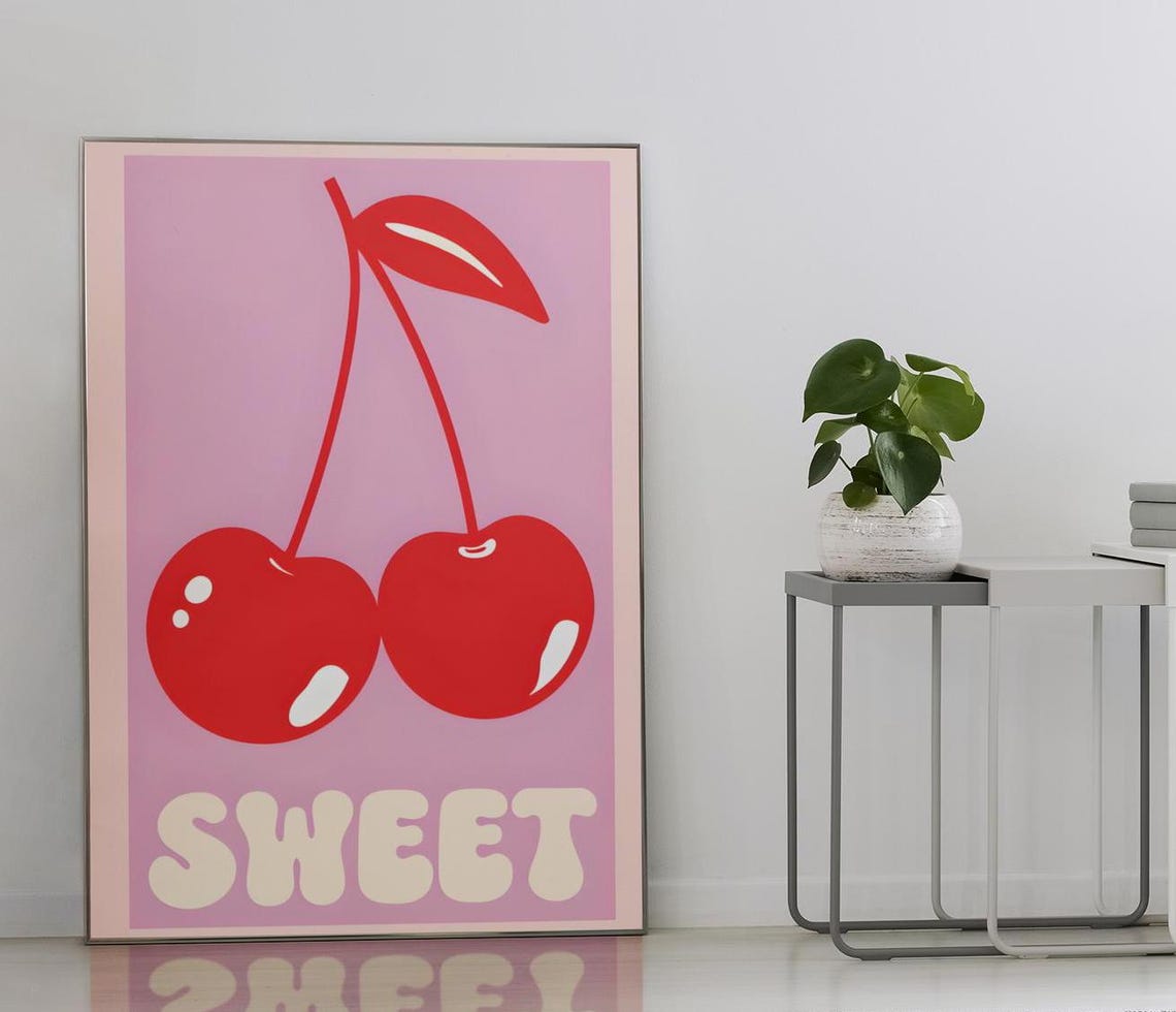 Sweet Cherries Retro Poster - Image 8