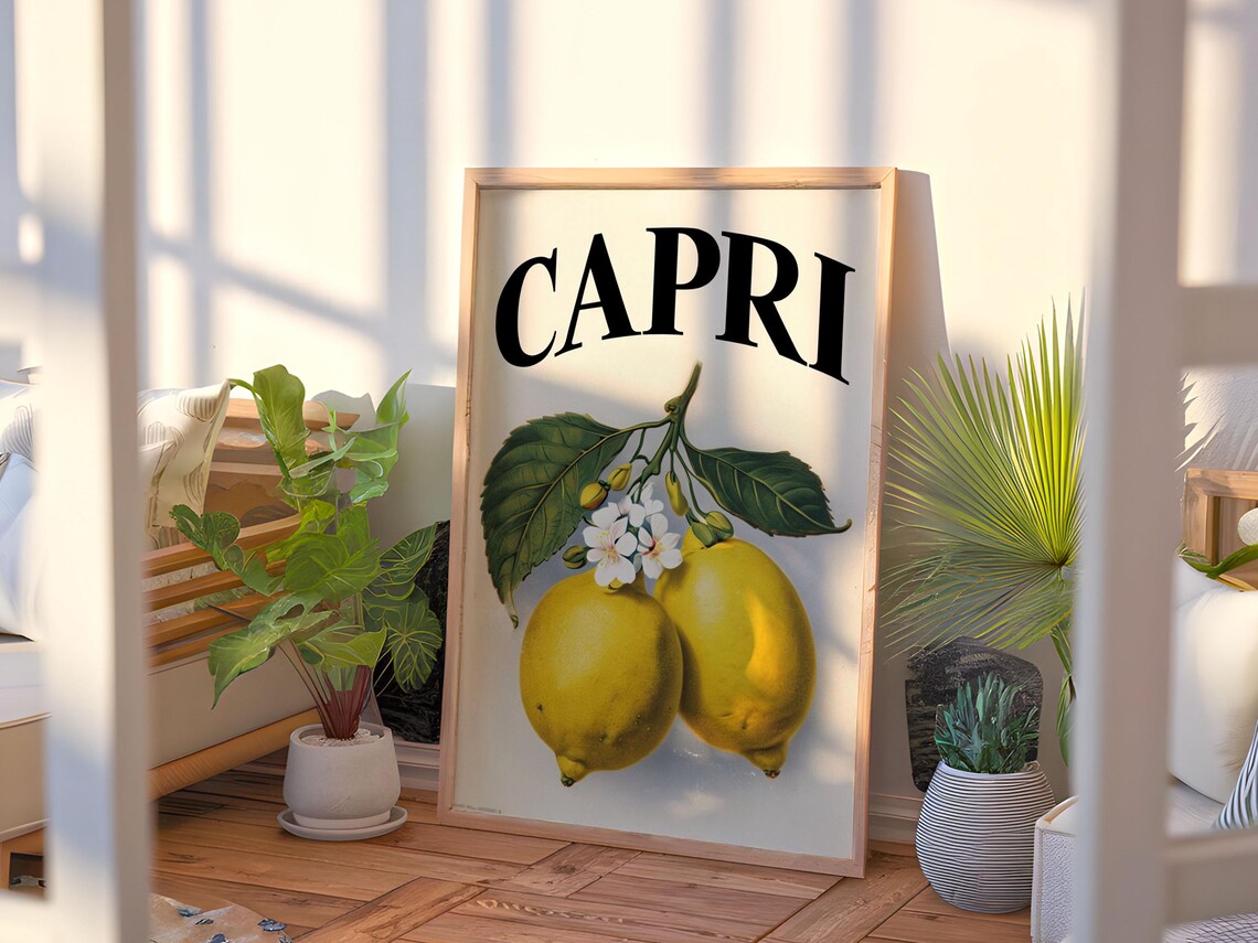 Vintage Capri Lemon Poster, Luxury Decor - Image 7