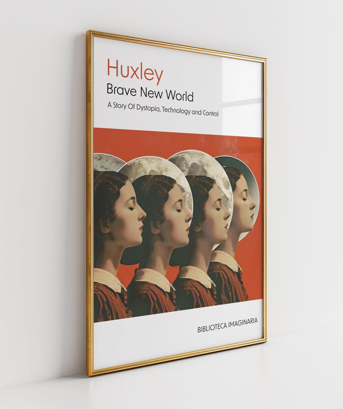 Huxley Brave New World Identical Faces Moon Phases Dystopia Poster - Image 2