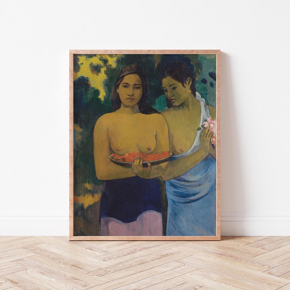 Paul Gauguin Postimpressionist Women With Red Fruit Art Poster
