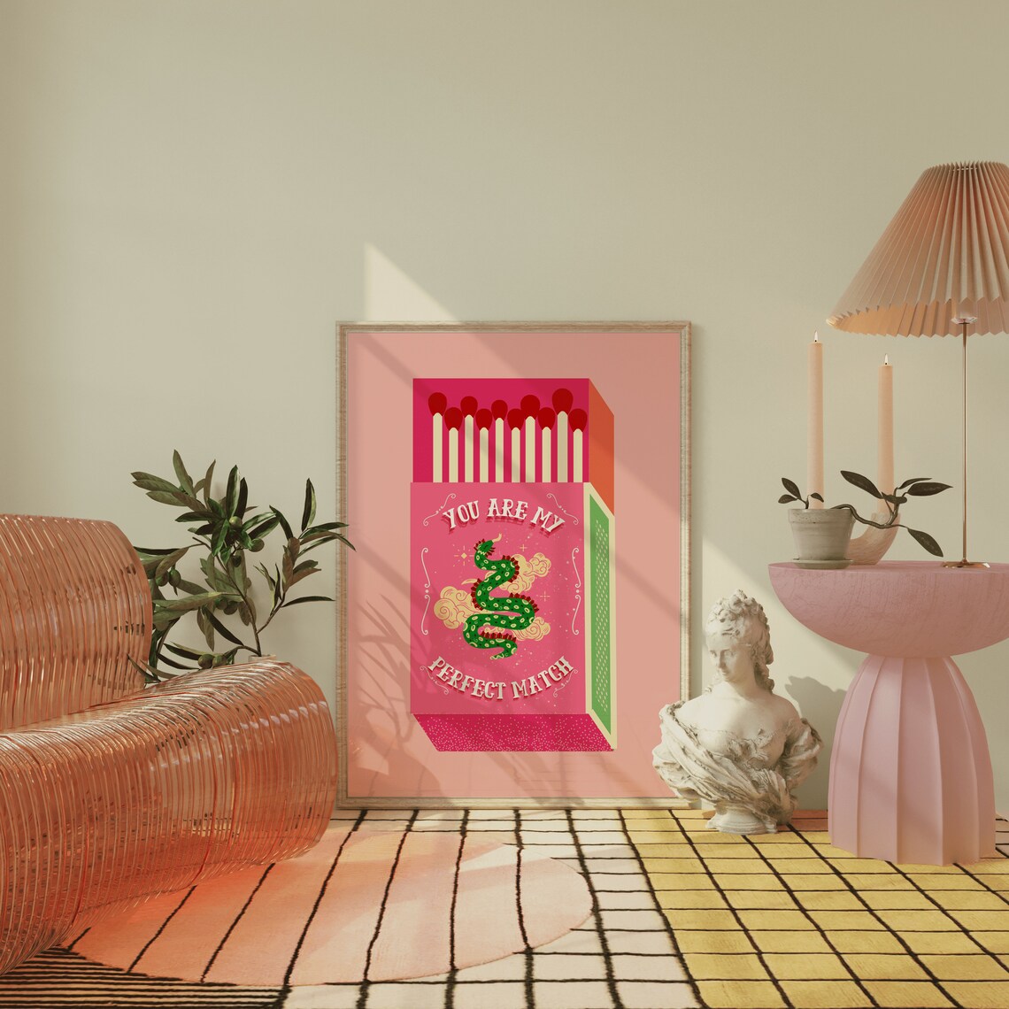 Pink Matchbox You Are My Perfect Match Dragon Romance Poster - Image 4