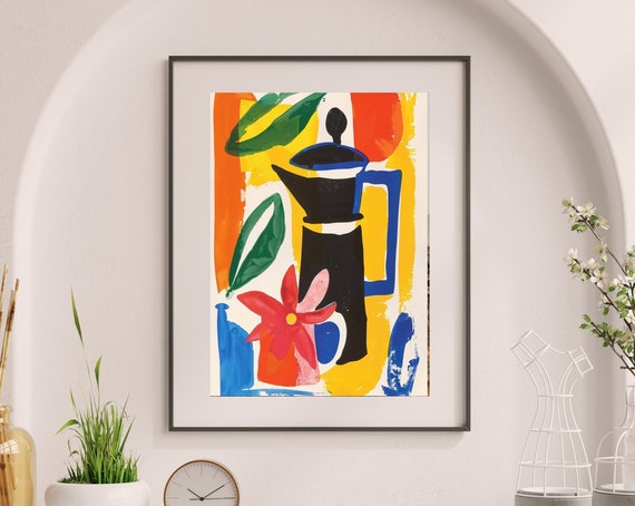 Teapot Poster Matisse Art 70s Retro Home Decor Pop Art Poster 70s Vintage Poster Hippie Home Decor 70s Bedroom Decor 1970s Decor