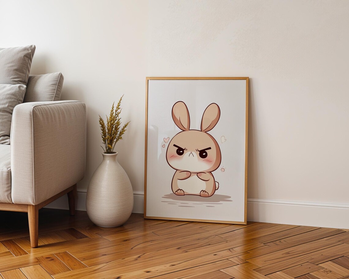 Cute Angry Rabbit Poster, Home And Room Decor - Image 5