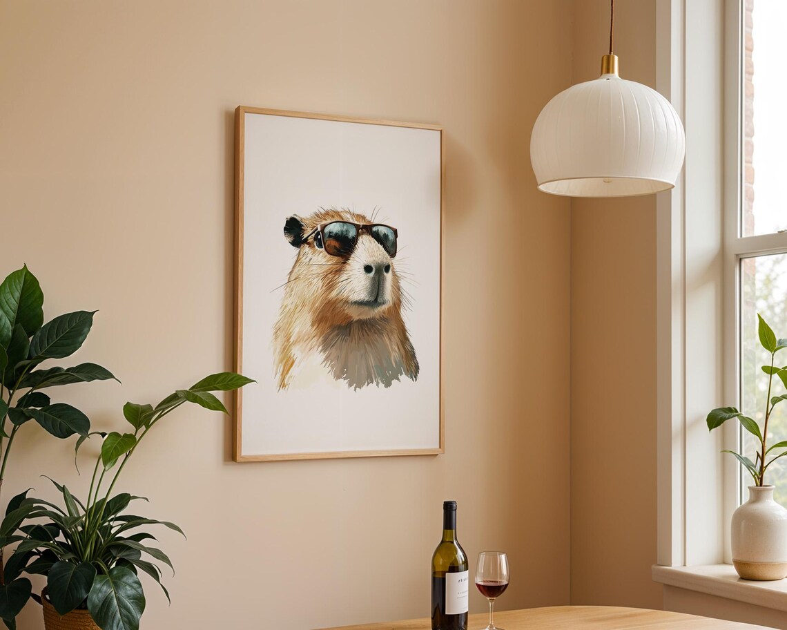 Capybara Wearing Glasses, Home Office Decor - Image 2