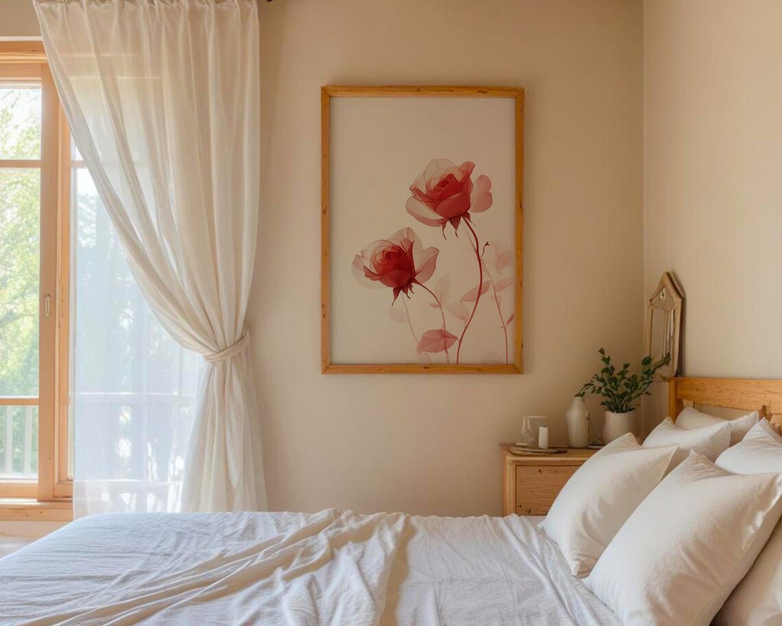 Elegant Red Roses Art Print, Kitchen Decor - Image 5