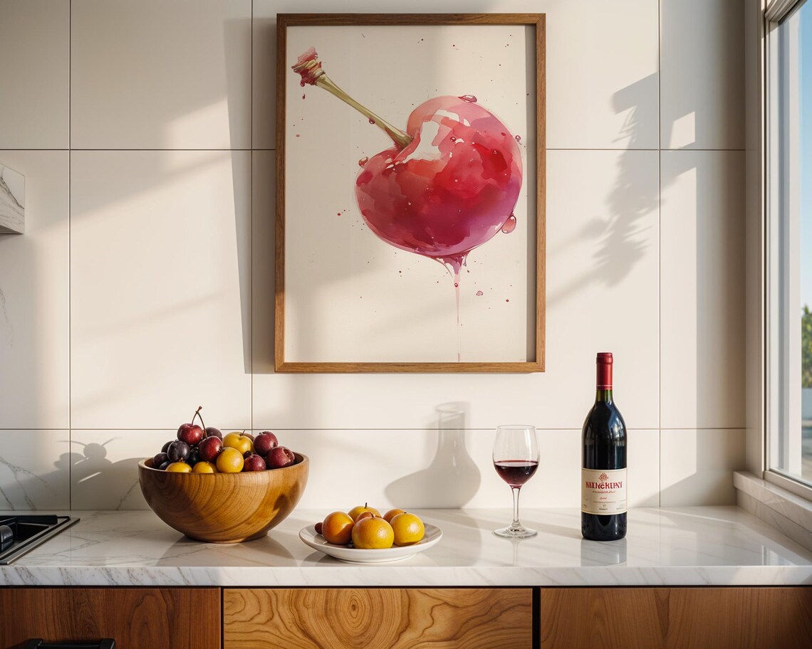 Cherry Art Print, Kitchen And Room Decor