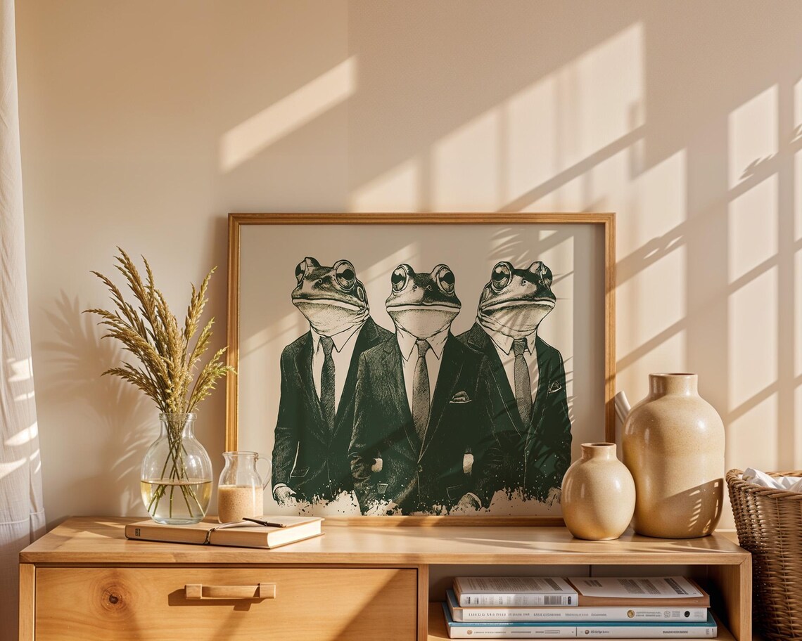 Frog Gentlemen Wall Art, Home Decor - Image 5