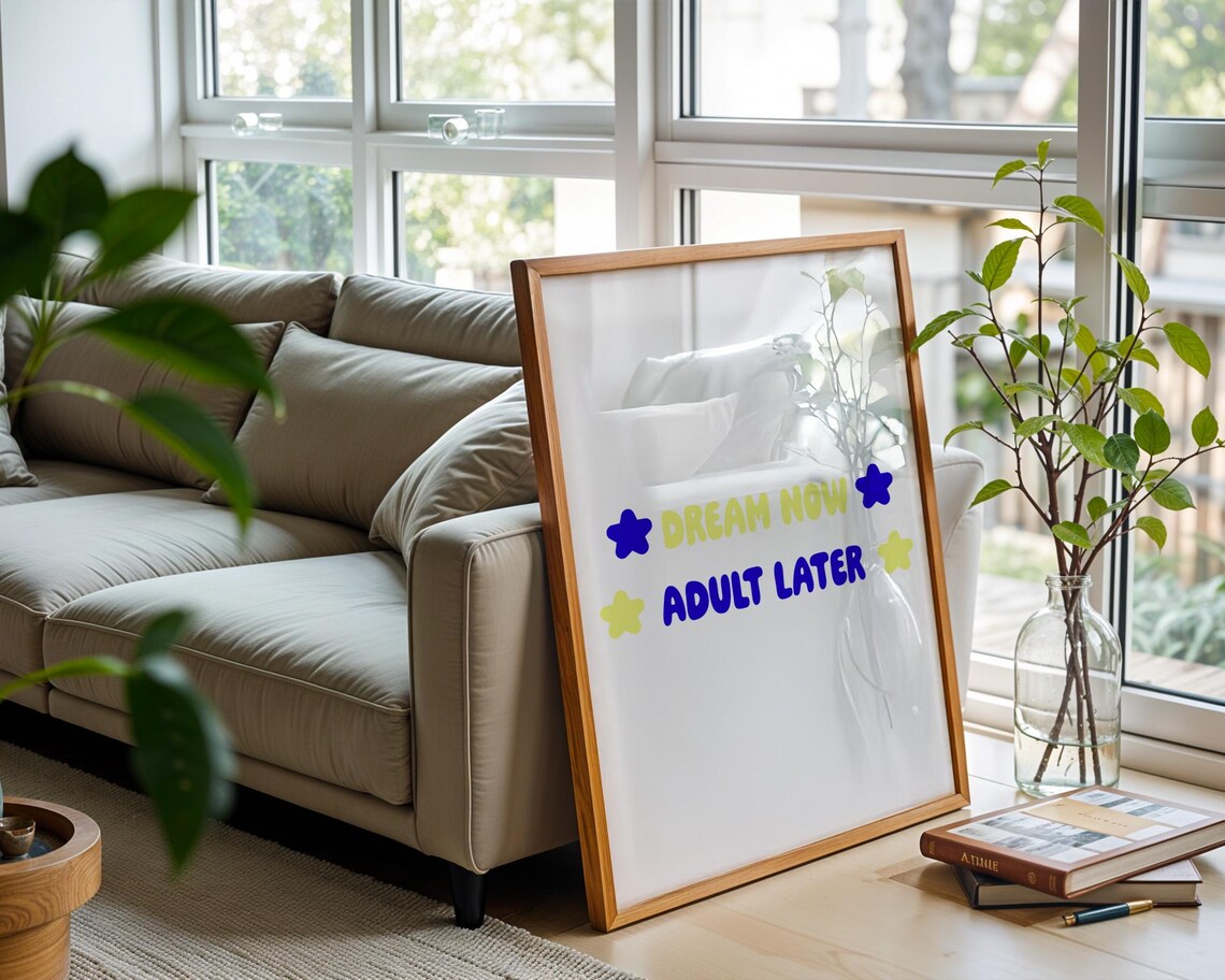 Dream Now Adult Later Playful Starry Quote Poster for Teens and Dorms - Image 6