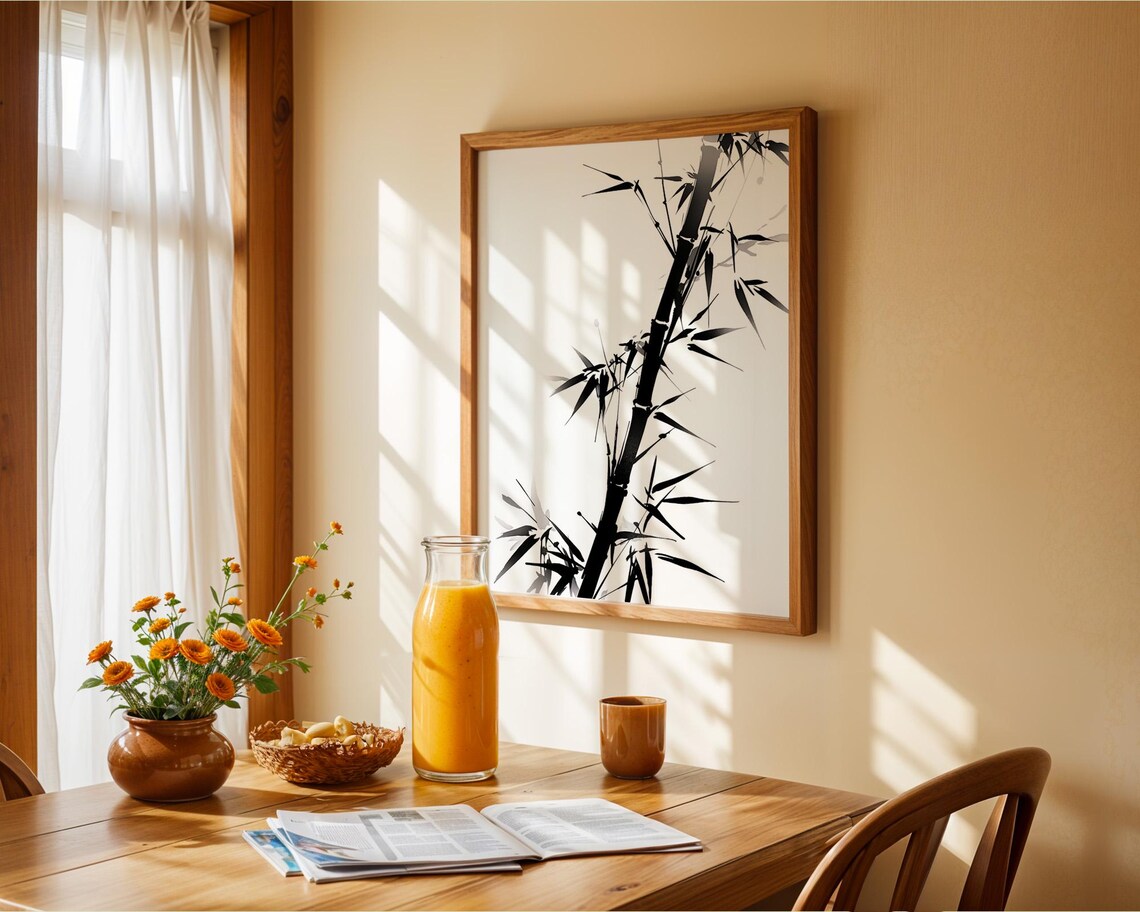 Bamboo Ink Art Print, Home Kitchen Decor - Image 6