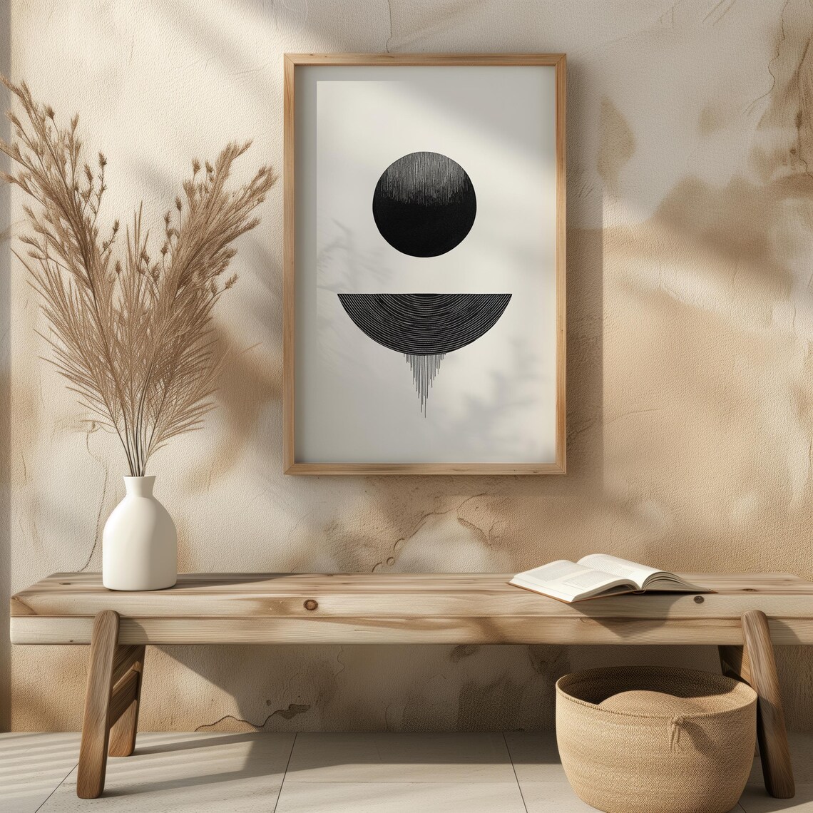 Abstract Black And White Shapes Art Print - Image 2