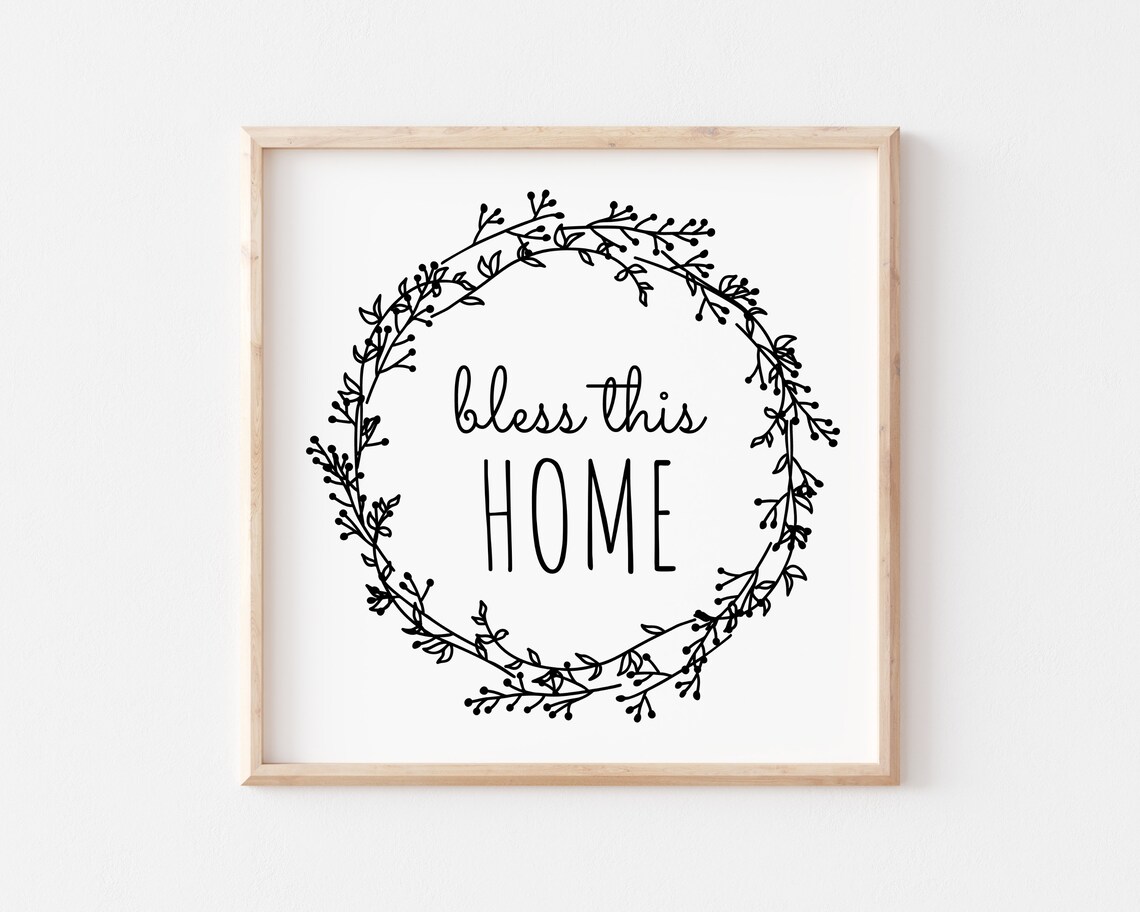 Bless This Home Welcome Sign, Family Quote Art Print