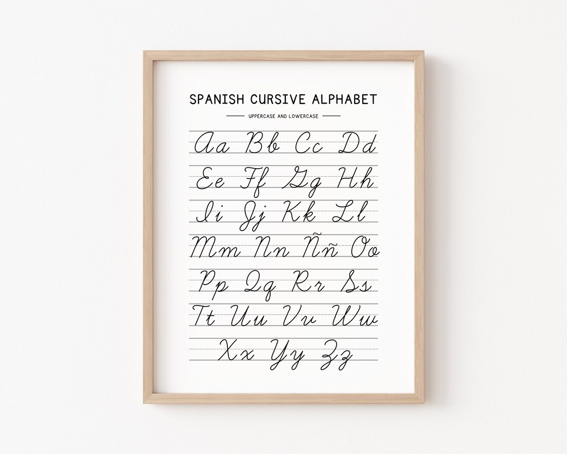 Spanish Cursive Alphabet, Bilingual Classroom Poster