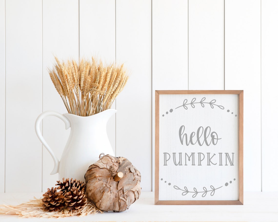 Hello Pumpkin Autumn Fall Wall Print - Image 3