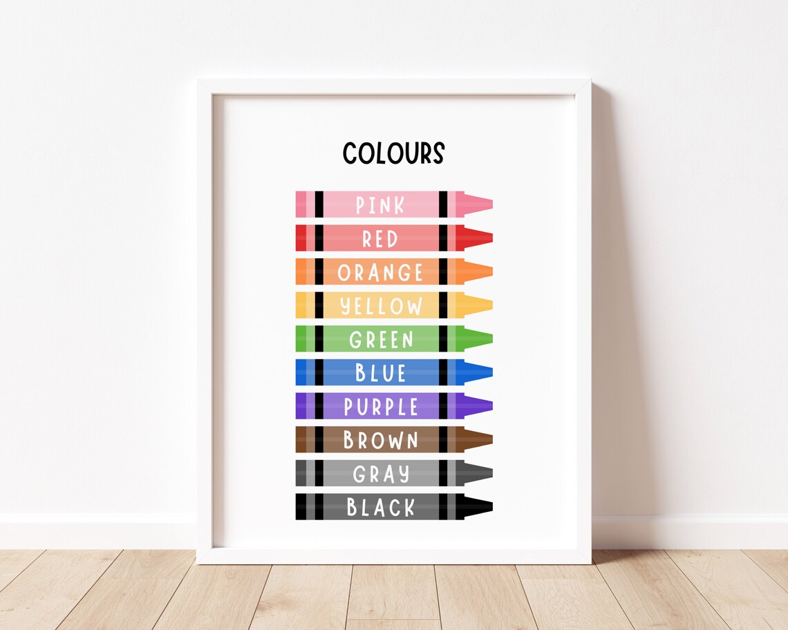 Colours Educational Poster, Kindergarten Classroom Art Print - Image 3