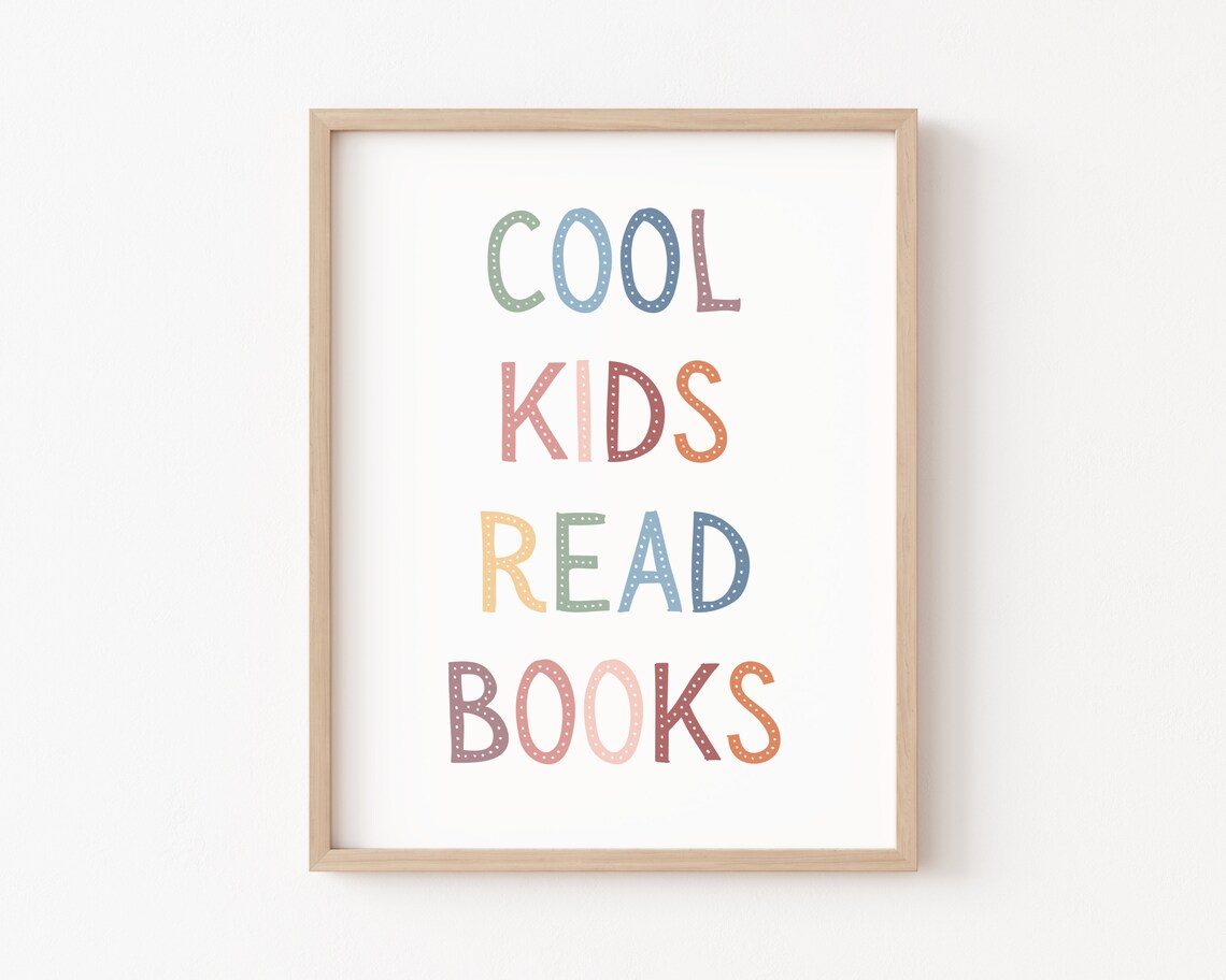 Cool Kids Read Books Boho Classroom Art Print