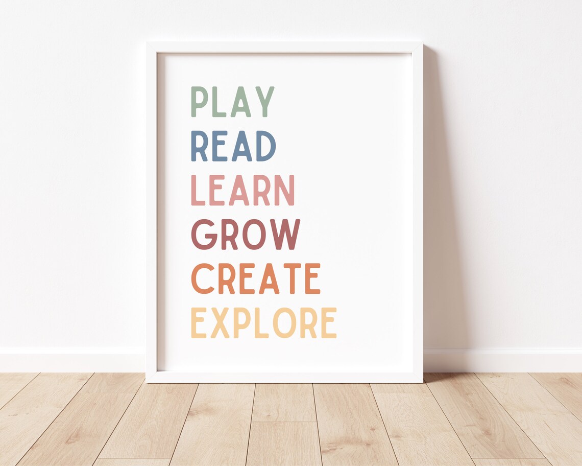 Play Read Learn Grow Create Explore Playroom Art Print - Image 2