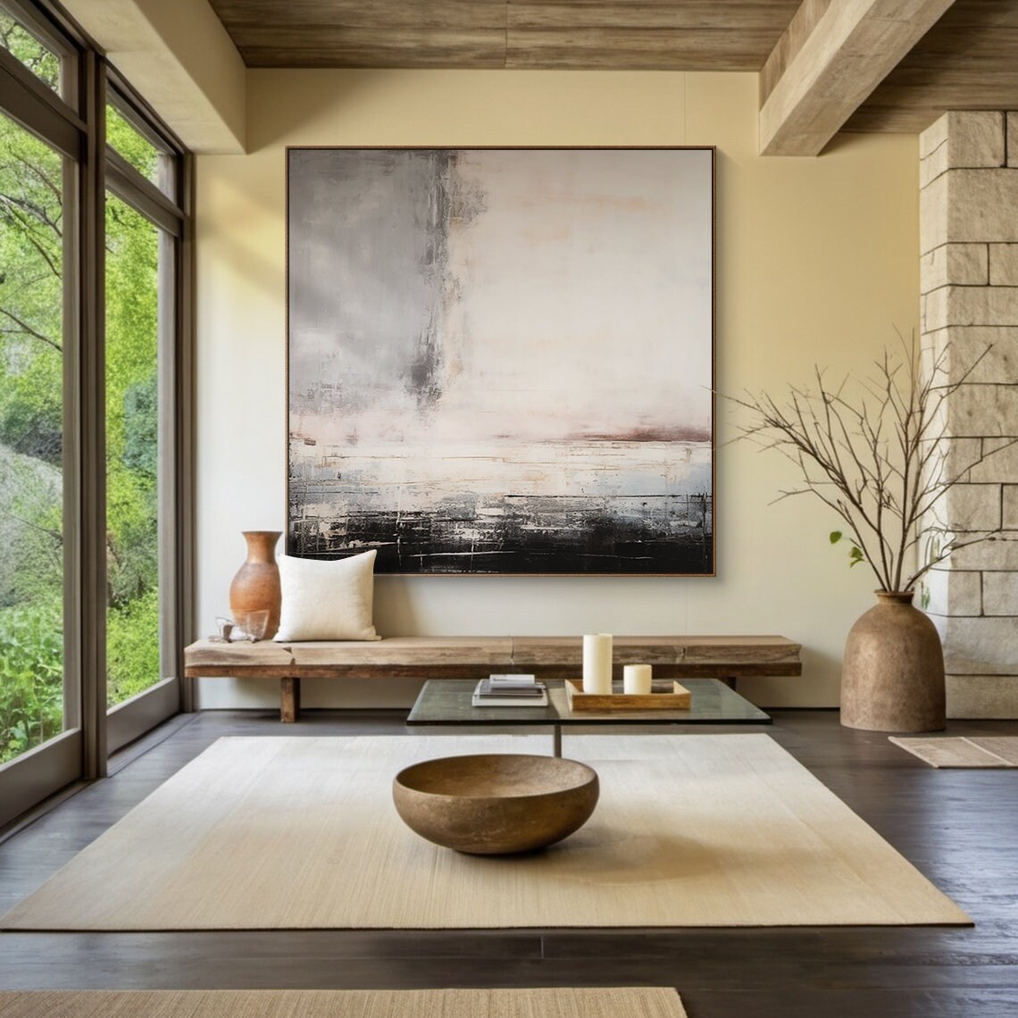 Abstract Oil Painting, Wabi Sabi Wall Art Print - Image 4